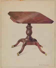 Mahogany Tilt-top Table, c. 1936. Creator: Erwin Schwabe