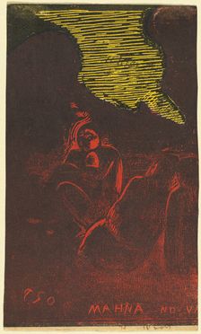 Mahna no Varua Ino (The Demon Speaks) [verso], 1894/1895. Creator: Paul Gauguin