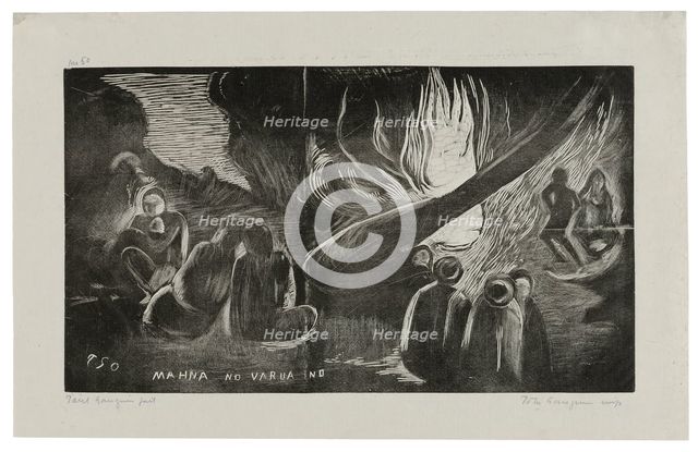 Mahna no varua ino (The Devil Speaks), from the Noa Noa ..., 1893/94, printed and published in 1921. Creator: Paul Gauguin.