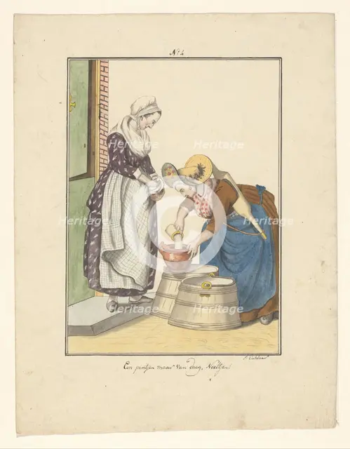 Maid and milk seller, 1803-c.1899.  Creator: J. Enklaar.