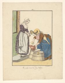 Maid and milk seller, 1803-c.1899. Creator: J. Enklaar