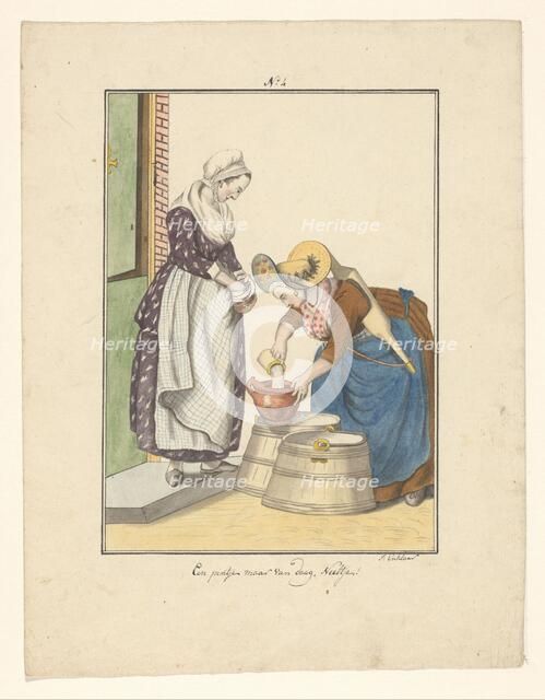 Maid and milk seller, 1803-c.1899.  Creator: J. Enklaar.