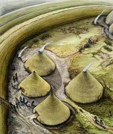 Maiden Castle c5th century BC, (c1990-2010). Artist: Miranda Schofield