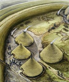 Maiden Castle c5th century BC, (c1990-2010). Artist: Miranda Schofield