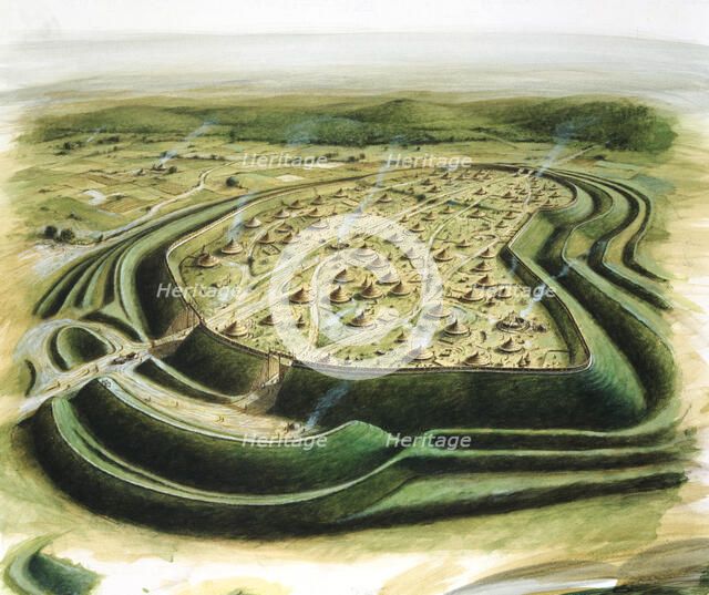 Maiden Castle, c5th century BC, (c1990-2010).  Artist: Paul Birkbeck.