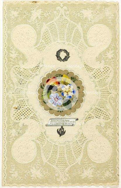 Maiden Fair of High Degree...(valentine), 1845/50. Creator: Joseph Mansell.