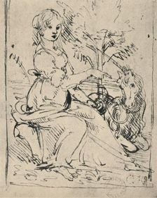 Maiden with a Unicorn c1478-1480 (1945). Artist: Leonardo da Vinci