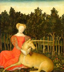 Maiden with Unicorn (Portrait of Caterina Corner as Allegory of Chastity), c1467-1468. Creator: Dario di Giovanni (ca 1420-before 1498)