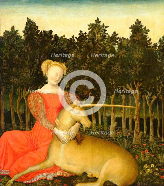 Maiden with Unicorn (Portrait of Caterina Corner as Allegory of Chastity), c1467-1468. Creator: Dario di Giovanni (ca 1420-before 1498).