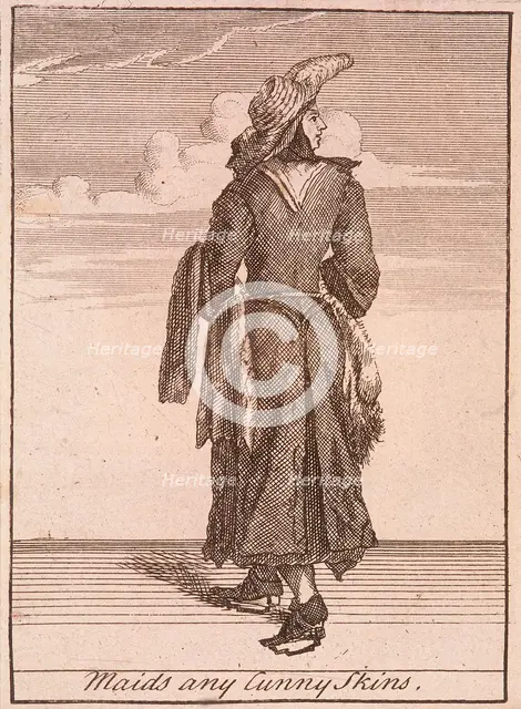 'Maids any Cunny Skins', Cries of London, (c1688?). Artist: Anon