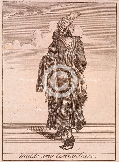 'Maids any Cunny Skins', Cries of London, (c1688?). Artist: Anon