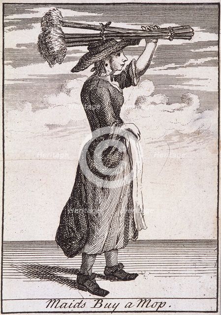 'Maids Buy a Mop', Cries of London, (c1688?). Artist: Anon