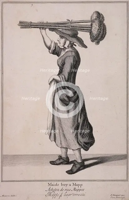 'Maids buy a Mapp', Cries of London, (c1688?). Artist: Anon