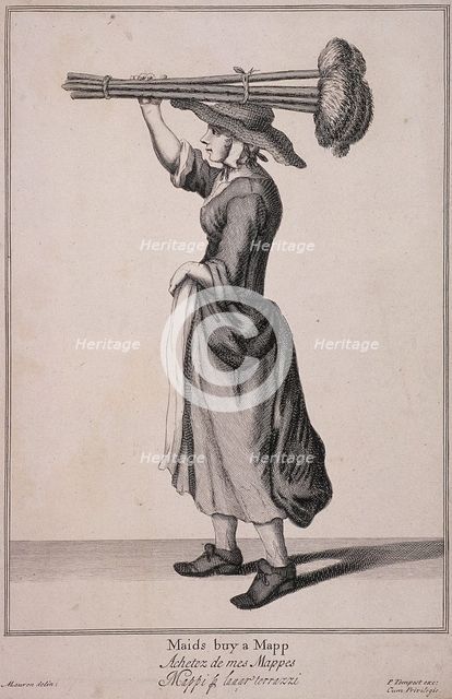 'Maids buy a Mapp', Cries of London, (c1688?). Artist: Anon
