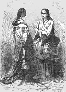 Maids of the court ladies at Kioto; A European Sojourn in Japan 1875. Creator: Unknown
