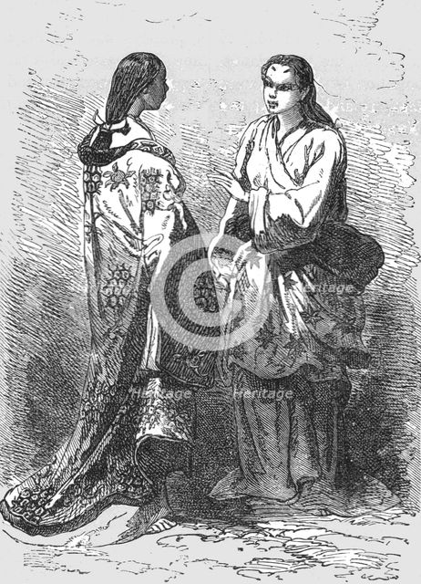 'Maids of the court ladies at Kioto; A European Sojourn in Japan', 1875. Creator: Unknown.