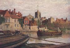 Maidstone. Back of the Ancient Palace, The Church and Old College from across the Medway c1900. Artist: William Biscombe Gardner