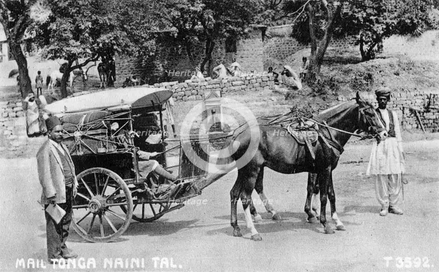 Mail tonga, Nainital, India, 1917. Artist: Unknown