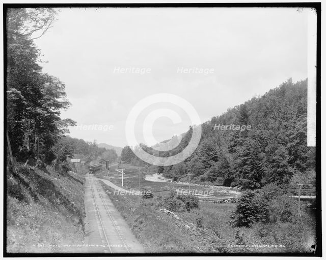 Mail train approaching Gasset's i.e. Gassetts, Vt., between 1900 and 1906. Creator: Unknown.