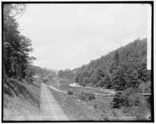 Mail train approaching Gasset's i.e. Gassetts, Vt., between 1900 and 1906. Creator: Unknown