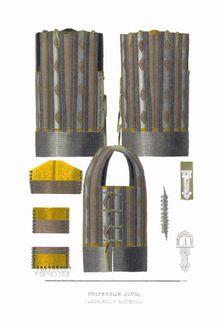 Mail and plate armour. From the Antiquities of the Russian State, 1849-1853. Creator: Solntsev, Fyodor Grigoryevich (1801-1892)