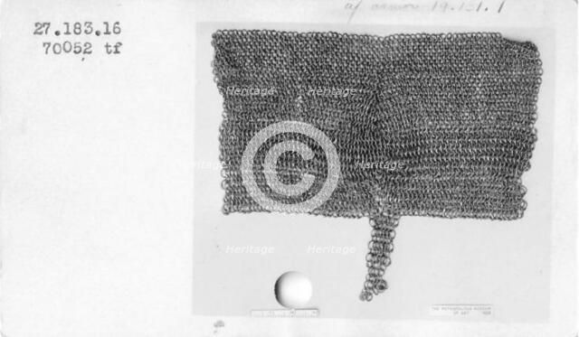 Mail Brayette, German, 15th to 16th century. Creator: Unknown.