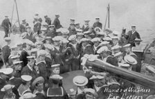 Mail call on board a ship, early 20th century