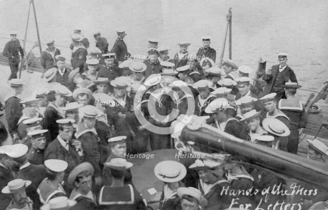 Mail call on board a ship, early 20th century. Artist: Unknown