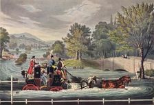 Mail Coach in a Flood, c1827, (1904). Artist: F Rosenbourg