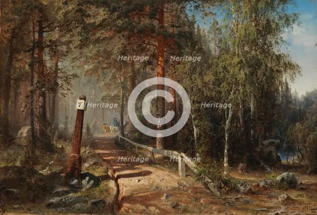 Mail Road in  Häme, 1860. Creator: Werner Holmberg.