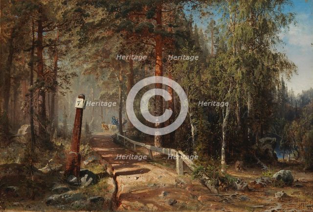 Mail Road in  Häme, 1860. Creator: Werner Holmberg.