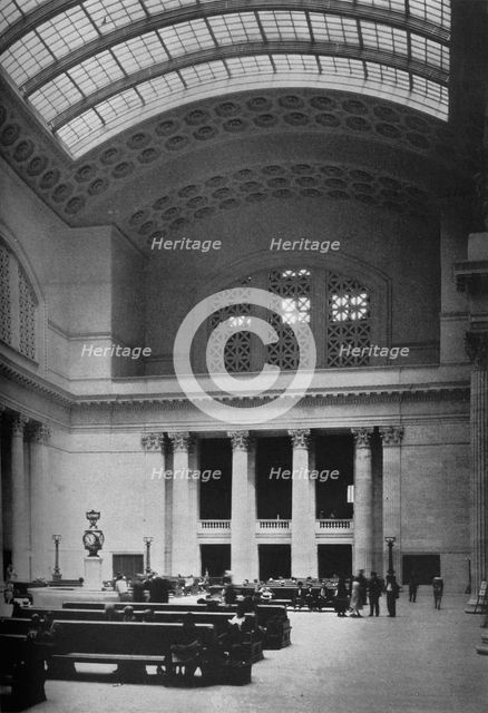 Main waiting room, Chicago Union Station, Illinois, 1926. Artist: Unknown.