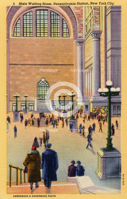 Main waiting room, Pennsylvania Station, New York City, New York, USA, 1933. Artist: Unknown