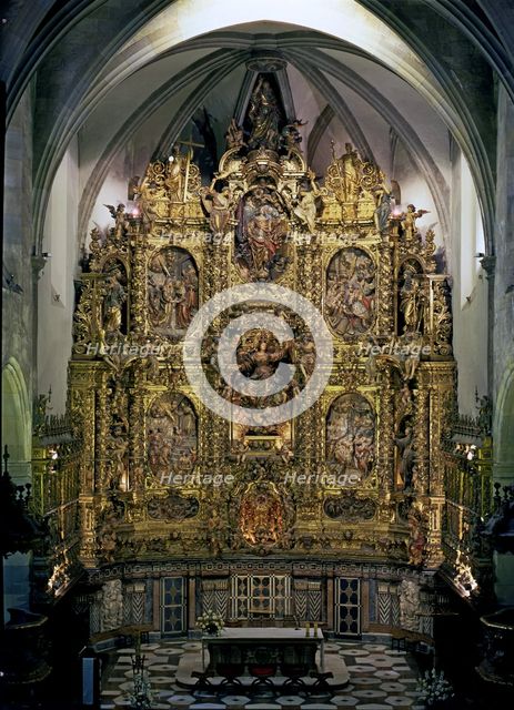 Main altarpiece of the church of Santa Maria, made in painted wood between 1706 and 1711 by sculp…