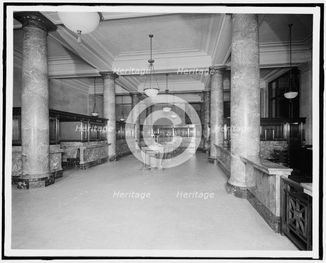 Main banking room, Second National Bank, Boston, Mass., between 1905 and 1915. Creator: Unknown.