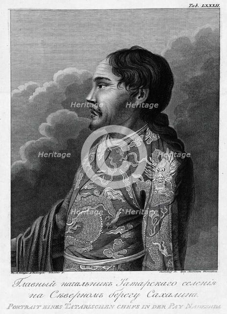 Main Chief of the Tatar Settlement on the Northern Shore of Sakhalin Island, 1813. Creator: Jegor Skotnikoff.