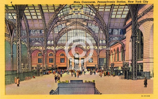 Main concourse, Pennsylvania Station, New York City, New York, USA, 1933. Artist: Unknown