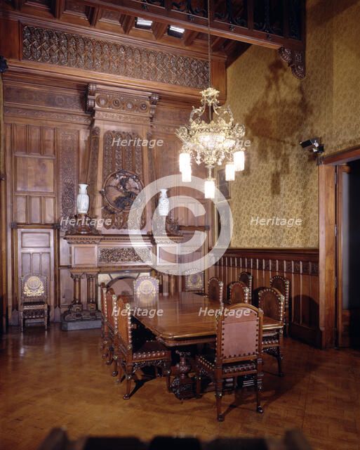 Main Dining Room of the Güell Palace with the original furniture, 1886-1890, designed by Antoni G…