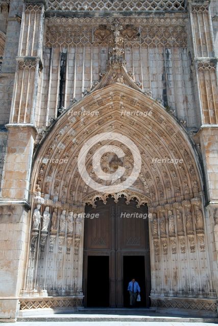 Main door, Monastery of Batalha, Batalha, Portugal, 2009. Creator: Samuel Magal.