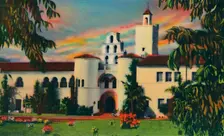 Main Entrance. Administration Building, State College. San Diego, California c1941