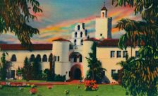 Main Entrance. Administration Building, State College. San Diego, California c1941