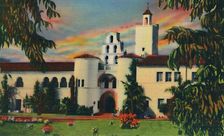 Main Entrance. Administration Building, State College. San Diego, California c1941
