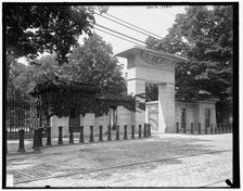 Main entrance, Mt. Auburn Cemetery, Cambridge,Massachusetts, between 1890 and 1901. Creator: Unknown