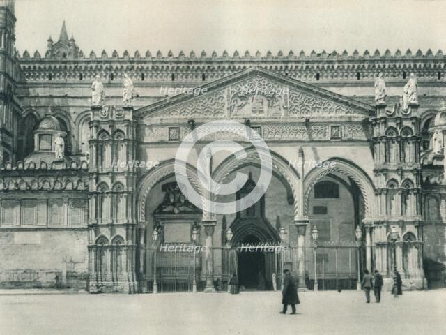 Main entrance of the Cathedral, Palermo, Sicily, Italy, 1927. Artist: Eugen Poppel.