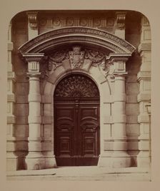 Main entrance portal, Palais Larisch-Mönnich, Vienna, around 1890. Creator: Ludwig Niernberger