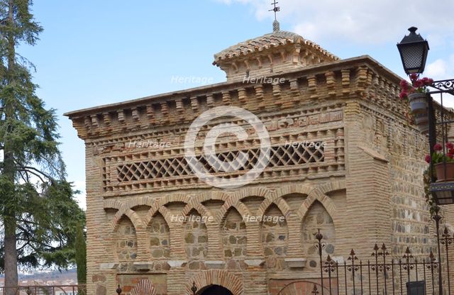 Main facade, facing west, Cristo de la Luz Shrine, Toledo, Castille-La Mancha, Spain, 2022.  Creator: LTL.