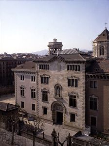 Main façade of the Council Seminary of Barcelona, by Elies Rogent built between 1878-1888