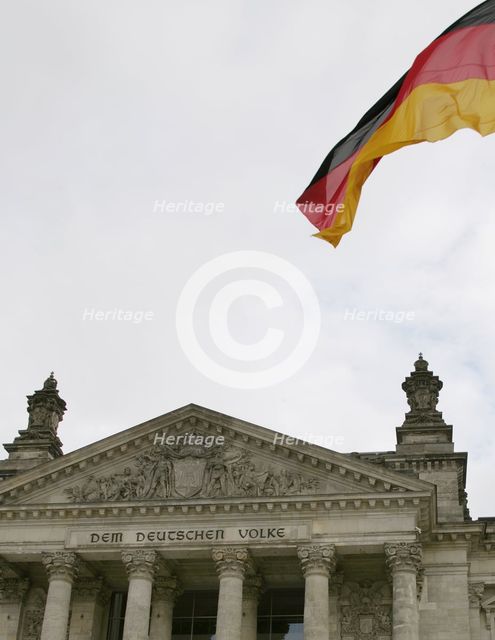 Main façade, Reichstag Building, Berlin, Germany, 2025.  Creator: LTL.
