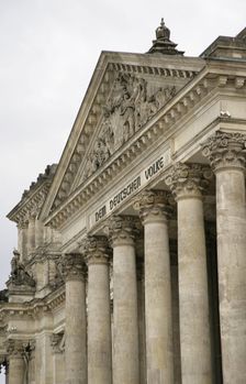 Main façade, Reichstag Building, Berlin, Germany, 2025. Creator: LTL
