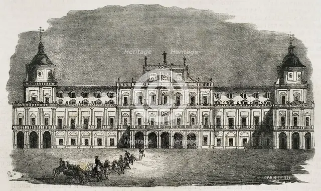 Main facade, The Royal Palace, Aranjuez, Spain, 1853. Creator: Antonio Carnicero.